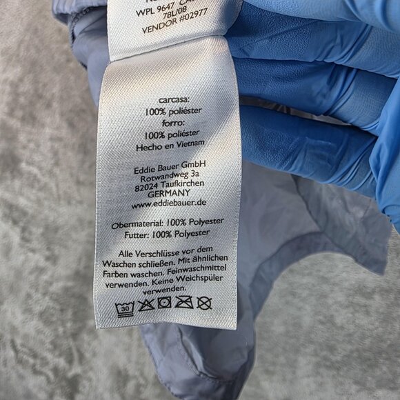 Eddie Bauer Jacket Womens Medium Light Blue Hooded Windbreaker Rain Shell Coat - Picture 13 of 15